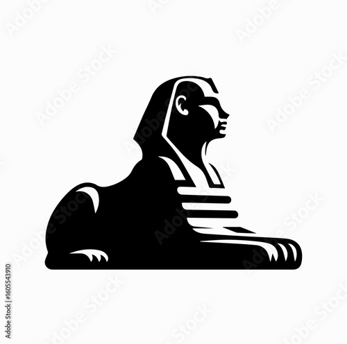 Egyptian Sphinx Silhouette – Lion Body Human Head Vector Icon