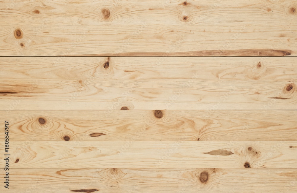 Naklejka premium Light brown wooden planks background texture with natural grain and knots. This seamless timber surface, suitable for interior design, showcases aged rustic charm and construction detail.