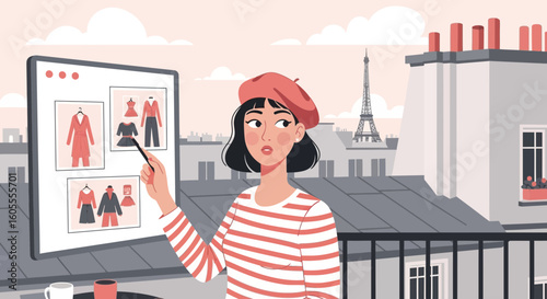 Fashion Designer Creates New Collection In Paris On The Balcony