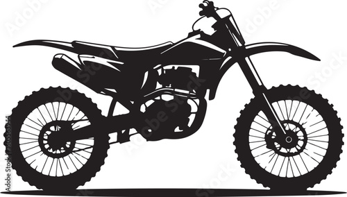 Off-Road Motorcycle Clipart | Bold Black Dirt Bike Icon

