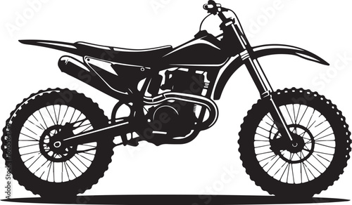 Motocross Bike Silhouette Art | Racing Vector Illustration

