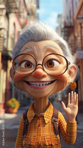 Fun animaed grandma for social media