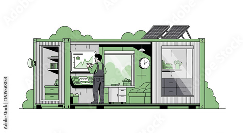 Sustainable Living In a Container Home with Green Energy