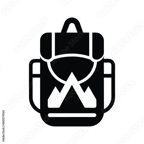 Hiking Hydration Pack Clip Icon Vector Illustration