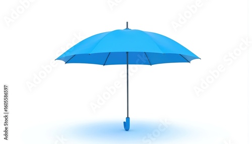 Wallpaper Mural Bright blue umbrella isolated on white. Offers rain protection and sun shade. Features waterproof canvas fabric and a sturdy handle. Essential accessory for travel, suitable for all seasons. Torontodigital.ca