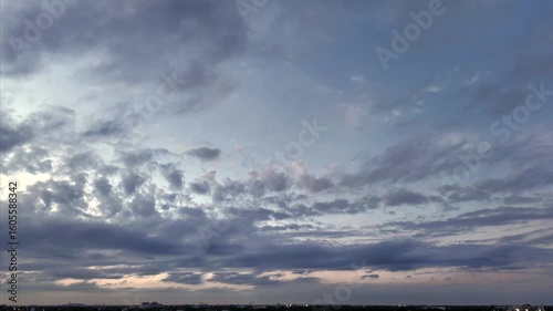 Dramatic white clouds and Blue sky