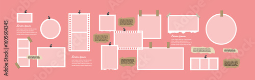 Artistic image, picture or photo frame collage template design