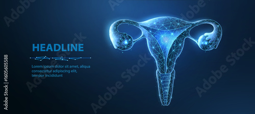 Uterus icon on the blue background
