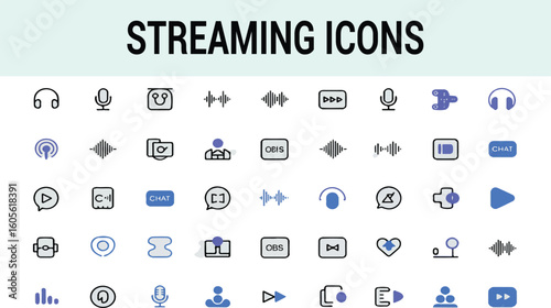 Streaming Icons Set