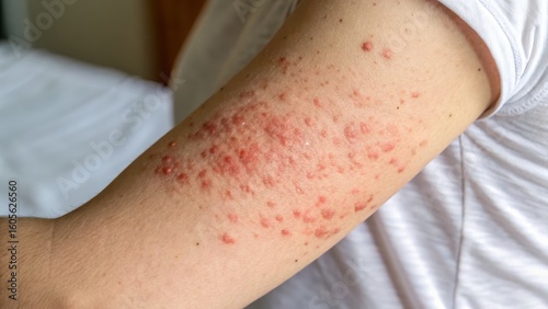 Heat Rash on Inner Elbow with Red Clusters
