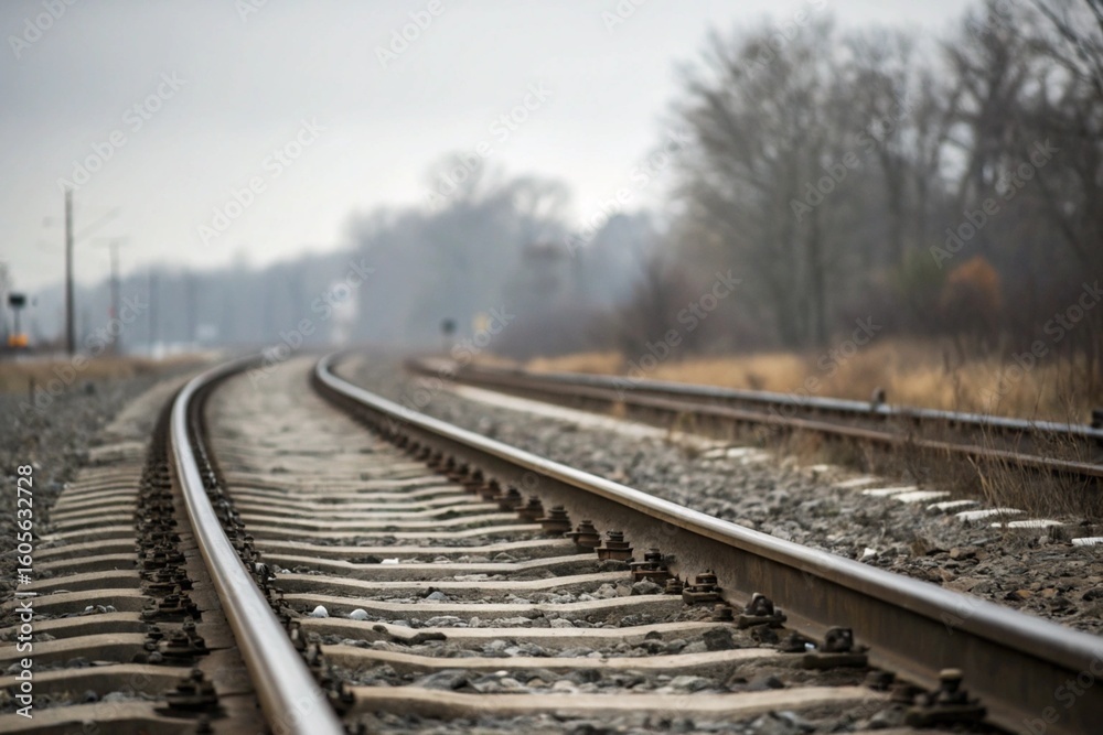 Fototapeta premium railway in the fog