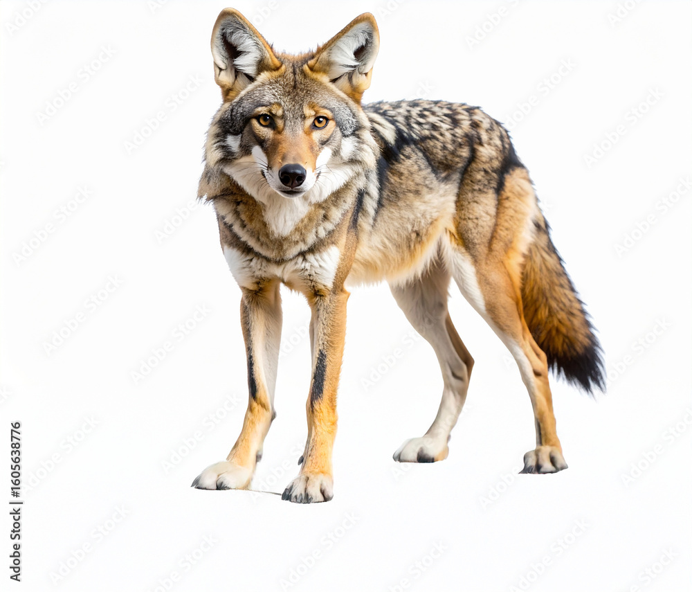 Fototapeta premium Coyote Isolated on White Background 104