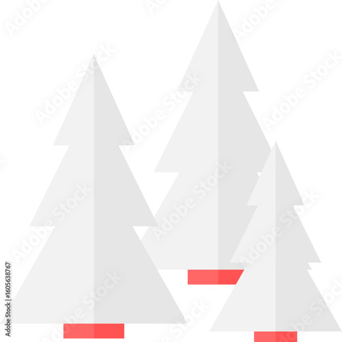 christmas tree made of paper icon