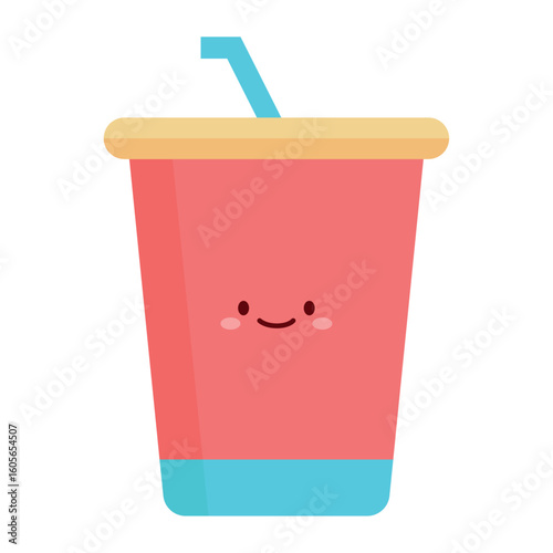 Flat Soda Drink Icon Illustration