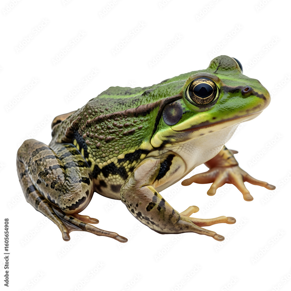 Obraz premium Detailed Close-up of a Green Frog.