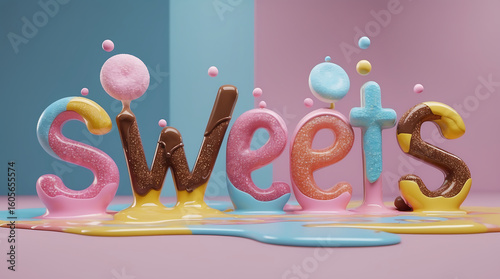 Colorful 3D rendering of the word 