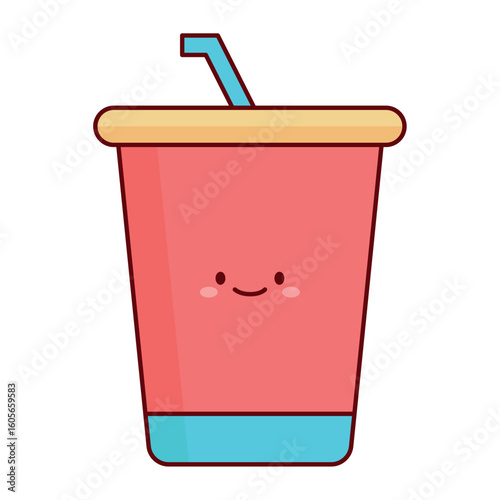 Flat Soda Drink Icon Illustration