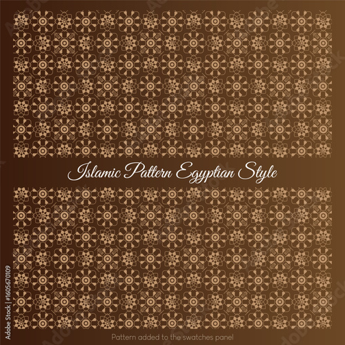 Islamic Pattern Egyptian Style. arabic pattern with gold color.