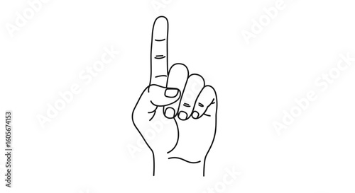 A hand gesture indicating one finger upwards and other fingers folded