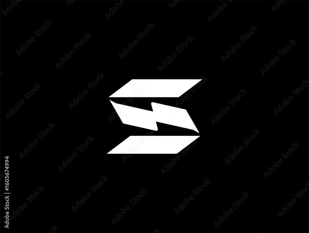 Modern Letter S knives or S bolt logo concept vector icon Modern Letter S knives or S bolt logo concept vector icon