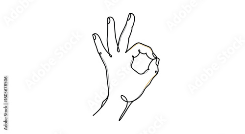 Perfect hand gesture sign showing agreement approval good choice excellence