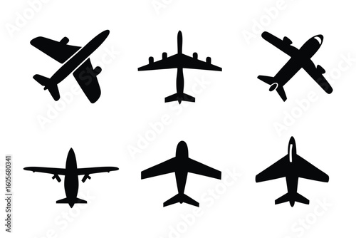Aviation Armada: Silhouette view of air transport in a creative visual, symbolizing global journeys, innovation, and speed
