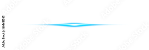 Horizontal blue Lens Flare Effects / Laser beam Effect / Transparent background PNG 