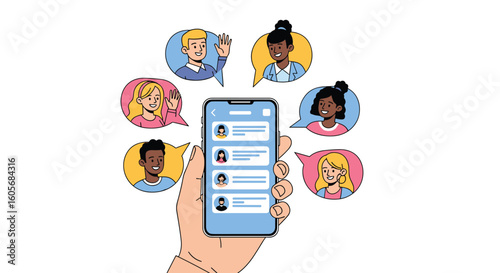 Connecting people through modern mobile communication technology and digital social interaction methods