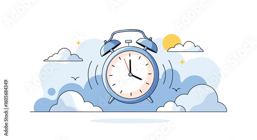 Waking up to a bright new day with the sound of an alarm clock
