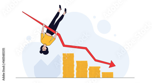 Financial downswing and market volatility impacting investor confidence and economic stability