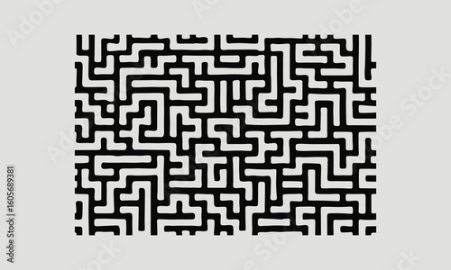  Simple Black and White Maze Pattern Background