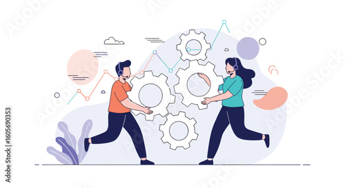 Creative collaboration between colleagues driving business growth and success
