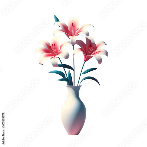 Lily flower on transparent background