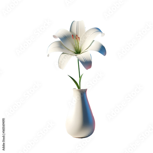 Lily flower on transparent background