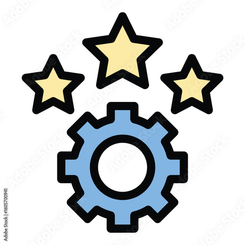 Reputation icon flat line style illustration representing public perception and brand credibility, suitable for marketing strategies, personal branding, and business development projects