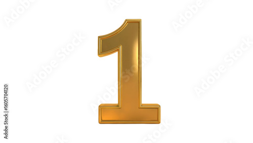 Shiny golden number one symbol signifying success and victory, perfect for awards and achievements