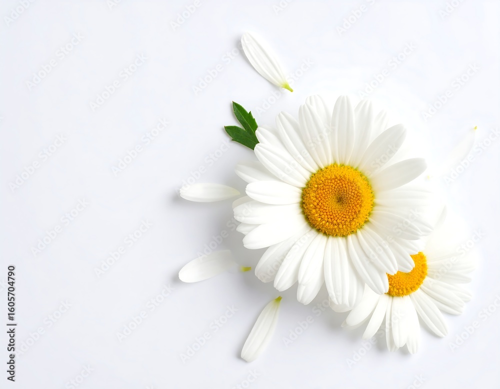 Fototapeta premium Daisies on white background