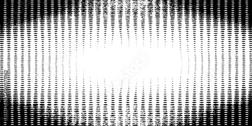 Grunge halftone gradient background faded dotted grit noise texture. Black and white rasterized sand wallpaper.