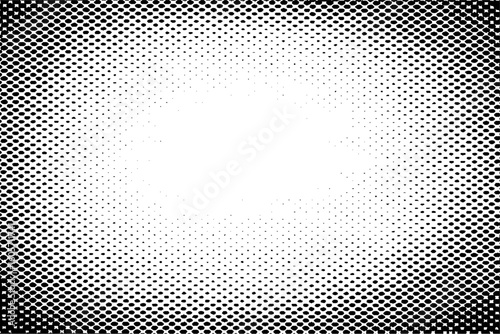 Grunge halftone gradient background faded dotted grit noise texture. Black and white rasterized sand wallpaper.