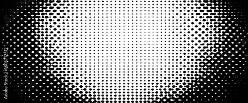 Grunge halftone gradient background faded dotted grit noise texture. Black and white rasterized sand wallpaper.