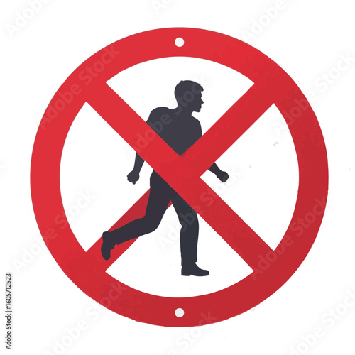 Vector illustration of no trespassing sign on white background, security warning symbol