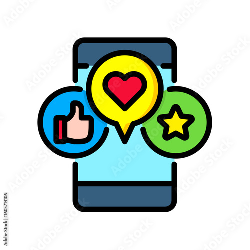 Social Media lineal color icon