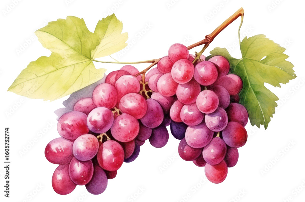 Fototapeta premium PNG Illustration of grapes watercolor fruit chandelier.
