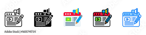 Content Marketing icon multiple style 
