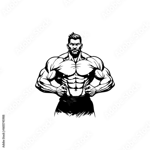 Wallpaper Mural Silhouette of a muscular man showcasing his physique demonstrating strength and fitness concept in artistic way for fitness and health Torontodigital.ca