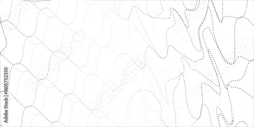 Abstract vector illustration featuring a hexagonal mesh pattern warped into a wavy, curved form resembling DNA structure. This geometric design uses black outlines on a white background and