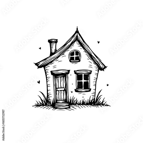 Simple paris eiffel tower line art illustration for travel tourism and french culture vacation