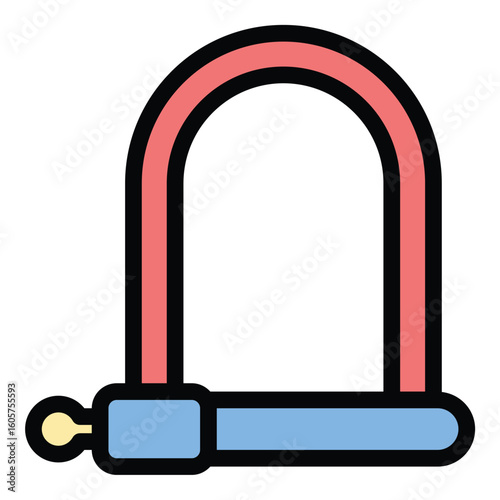 Lock bike icon flat line style illustration representing bicycle security and protection suitable for safety apps bike locks and cycling safety projects