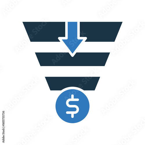 Sales Funnel mixed color icon