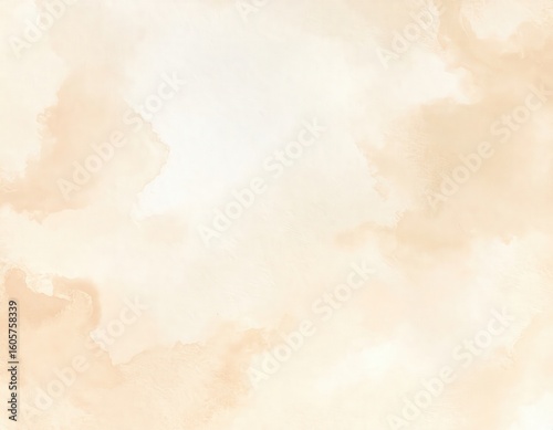 Abstract Watercolor Wash in Creamy Beige and Peach Tones.
